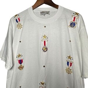 Studz Connection Vintage T Shirt Nautical Embroidery Embellished Men’s XL USA